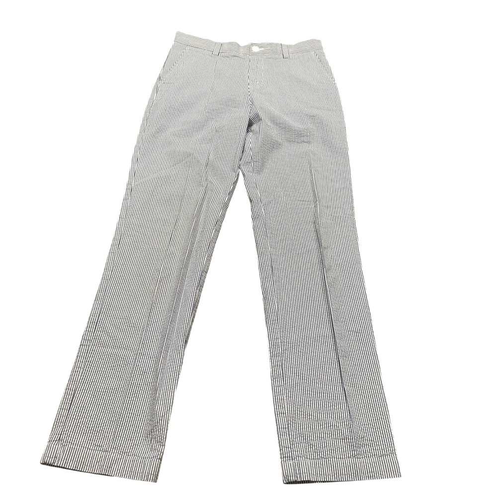 Brooks Brothers 346 Womens Seersucker Pants Blue White Striped‎ Straight Leg 14